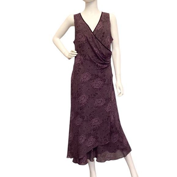 Jones New York Dresses & Skirts - Jones New York 14 Faux Wrap Dress Elegant Purple Ruched Fairy Whimsigoth